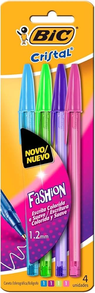 KIT CANETAS BIC FASHION C/4UN